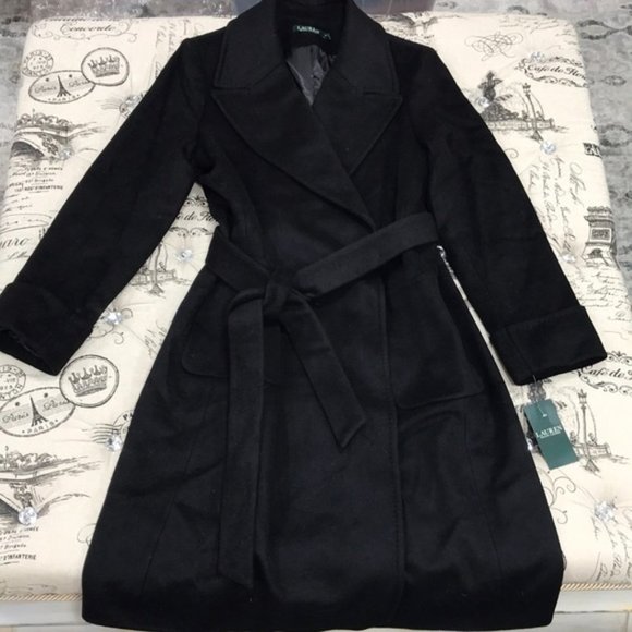 Lauren Ralph Lauren Wool Blend Wrap Coat - Picture 6 of 8